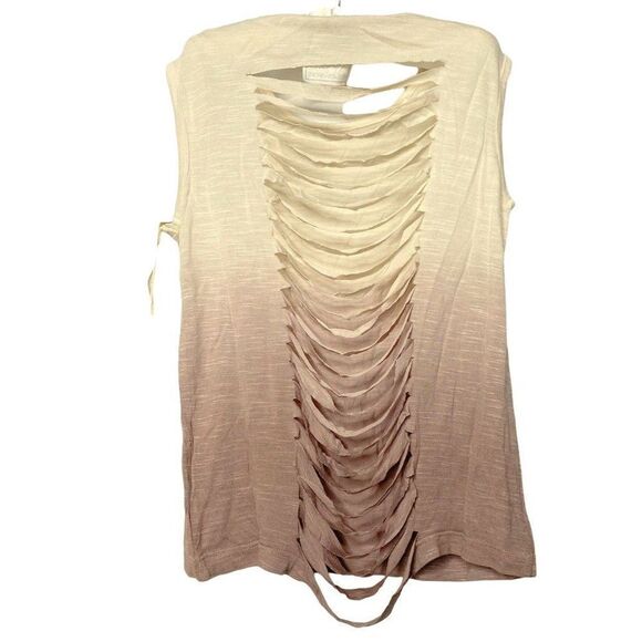 Mini Young Fabulous & Broke Girls Sz 6 Mauve & Cream Sliced Back Top NEW - Picture 1 of 2